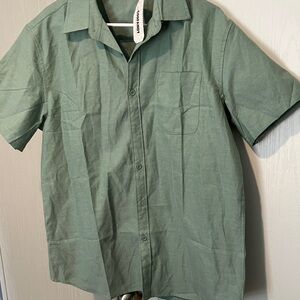 Stylish Men's Green Button Down Shirt